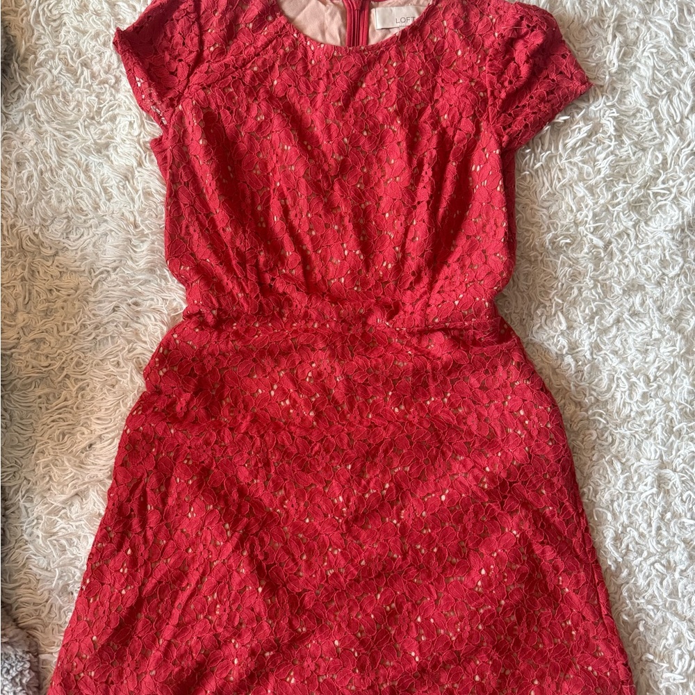 Elegant Red Lace Dress